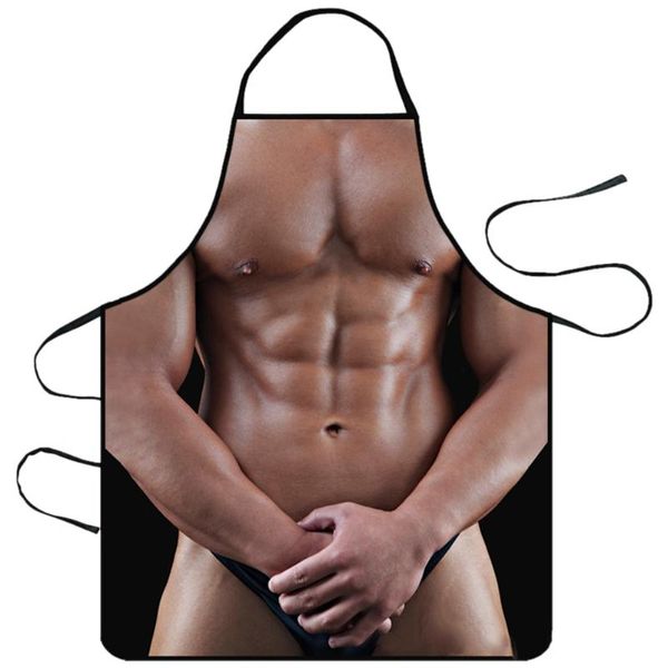 Averons cozinha avental masculino de trabalho personalizado roupas para cozinhar churrasco de impressão muscular individual engraçada