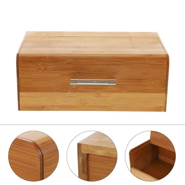 

storage bottles & jars 1pc bamboo dustproof bread box snack case holder (assorted color)
