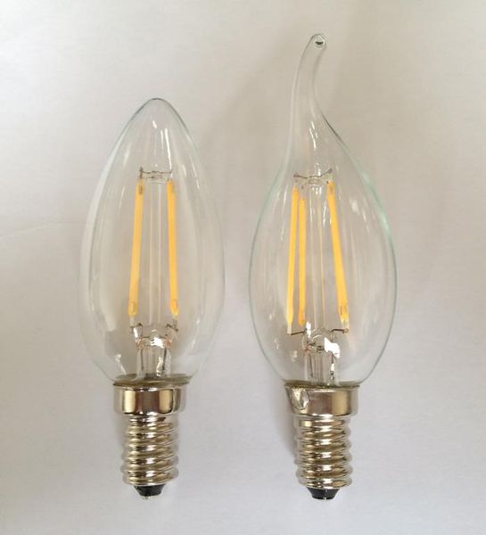 

bulbs arrival edison filament light e14 led candle lamp 2w 4w 400lm bulb for chandelier 220-240v warm white 3200k feee dhl