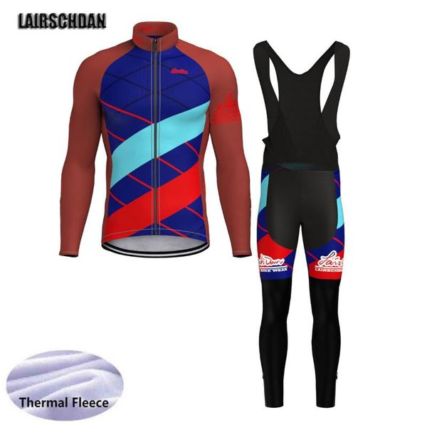 

racing sets lairschdan 2021 equipacion ciclismo invierno hombre termica cycling jaket 9d gel pad bike long pants bicycle clothes set, Black;blue
