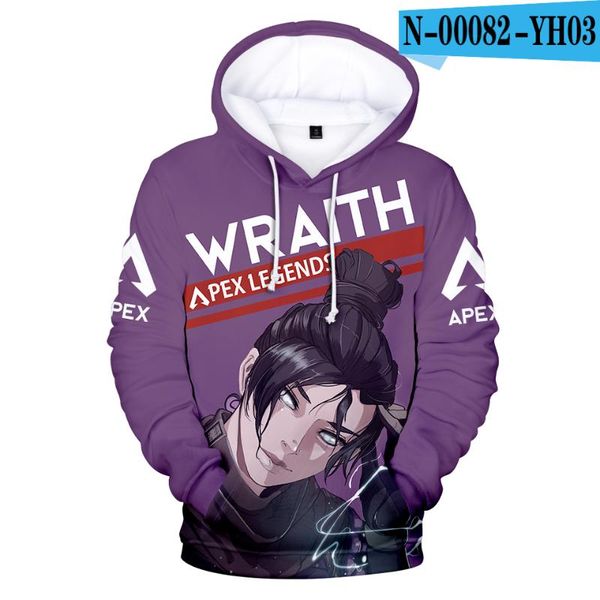 

men's hoodies & sweatshirts personality apex legends men women hoody 3d game male female creative clothes, Black