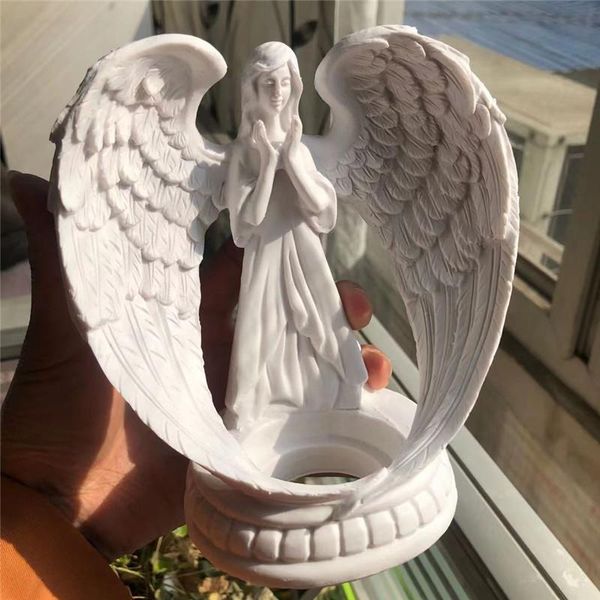 

natural lime carved angel wings crystal ball base bracket for home decoration decorative objects & figurines