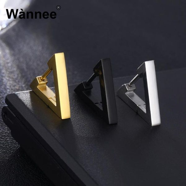 

stud drop western triangle stainless steel earrings for fashion men women, Golden;silver