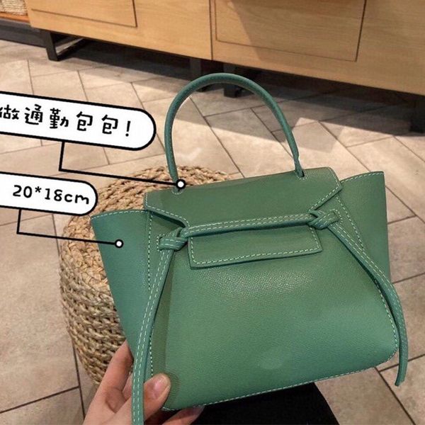 

2021 c smile face catfish bag litchi grain cowhide dark green gold buckle one shoulder messenger bag batch