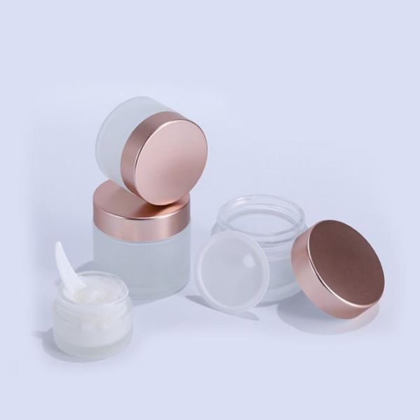 

storage bottles & jars 2oz 10 gram 15ml 50ml 50g 20g frosted luxury pink rose gold glass cream jar cosmetic packaging for with lids