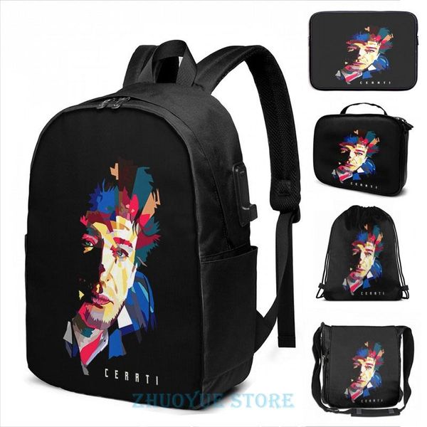 

backpack funny graphic print gustavo cerati usb charge men school bags women bag travel laptop
