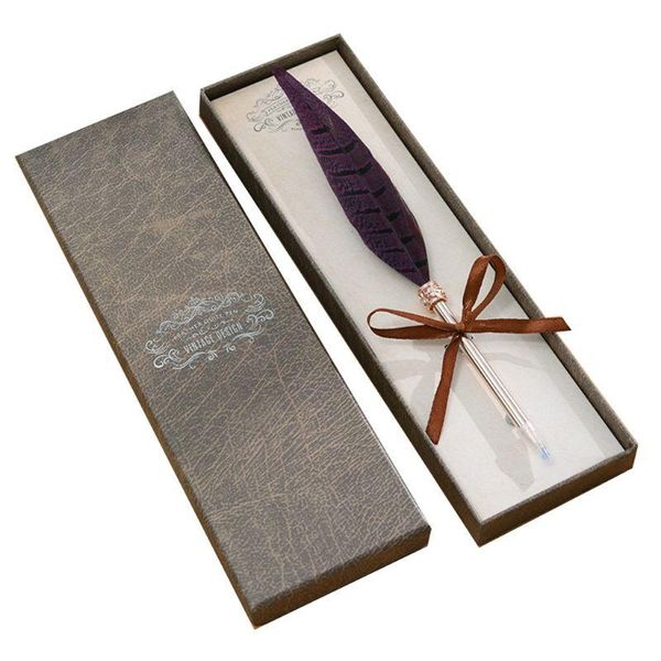 

0.7mm kawaii feather ballpoint pen roll ball pens writing school office supply k43b, Blue;orange