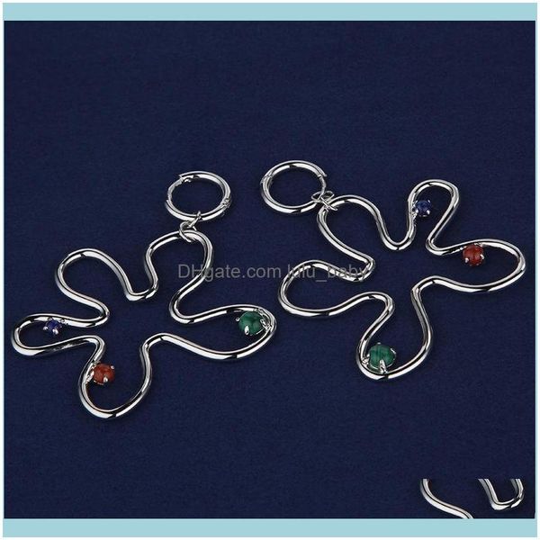 

jewelryhollow earrings women flower zircon redstone malachite 925 sier hie earring korean jewelry hoop & drop delivery 2021 mntqx, Golden;silver