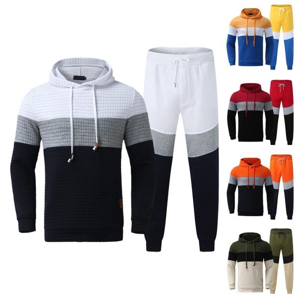 

jogging clothing men's suit homme casual two-piece 2021 autumn winter vÃªtements de sport ropa deportiva para hombre, Black;red