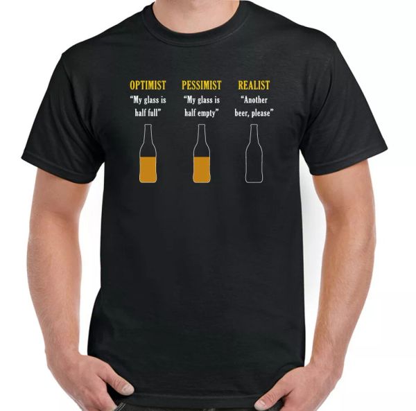 

beer optimist t-shirt mens funny alcohol larger bbq party stag do tee top, White;black