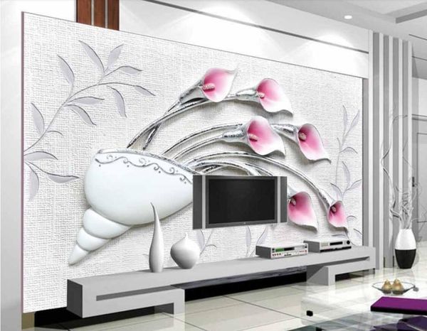 

wallpapers cjsir living room bedroom wallpaper 3d anaglyph vase wall custom po papel de parede mural papers home decoration