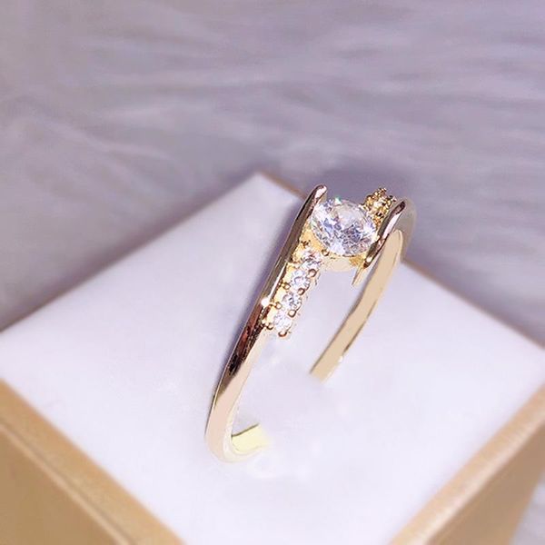 

cluster rings fine jewelry luxury gold wedding bands for woman 14k yellow office diamond filled womens engagement couples, Golden;silver