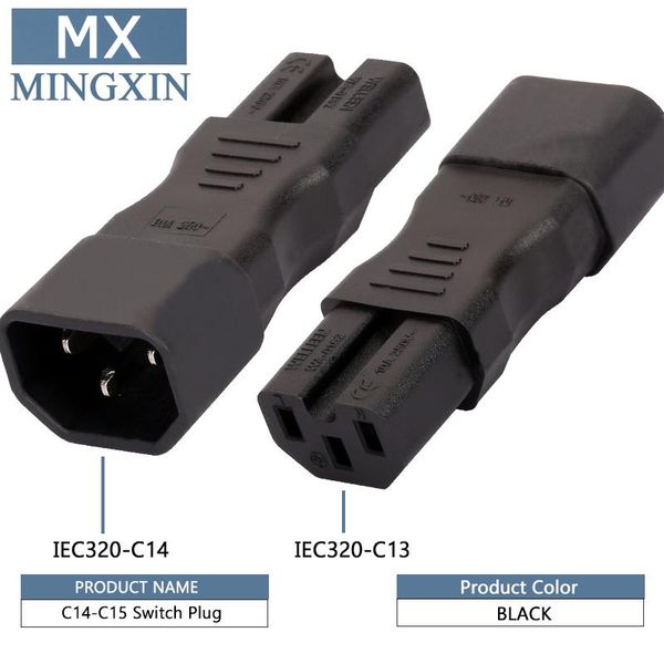 

smart power plugs iec320 c14 to c15, ac supply outlet inlet adapter