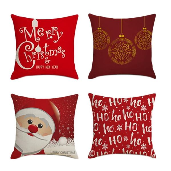 

pillow case christmas square pillowcase home decor linen cases cushion covers for sofa car festival pattern gift 45x45cm