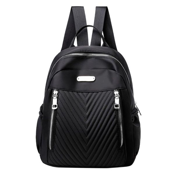 

outdoor bags fashion women solid color capacity student backpack travel couple bag female ladies school black zipper for teenager