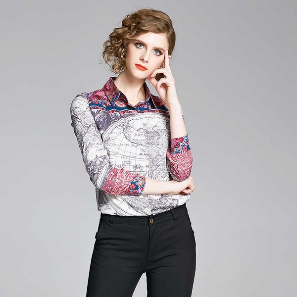 

nrj-6f-613-b-1539 spring women geolocation print shirts 210706, White