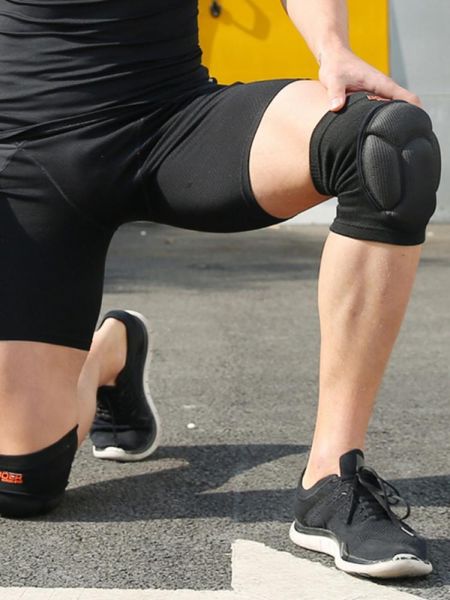 

elbow & knee pads fitness sports anti-collision basketball dance volleyball thickened patella, Black;gray