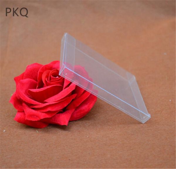 

gift wrap 5pcs/lot small pvc box rectangle clear po display cosmetic crafts transparent plastic packaging boxes