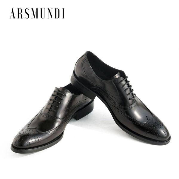 

dress shoes men genuine leather oxfords cowhide pig inner round toe wedding business 2021 lace-up, Black