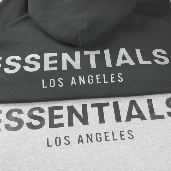 

high street fog double line los angeles limited reflective fear of god loose plush hoodie2lkr, Black