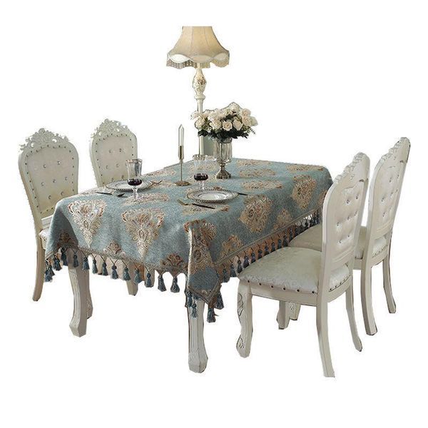 

table cloth europe elegant floral tassel runner mat modern thickened tablecloths rectangular jacquard cover