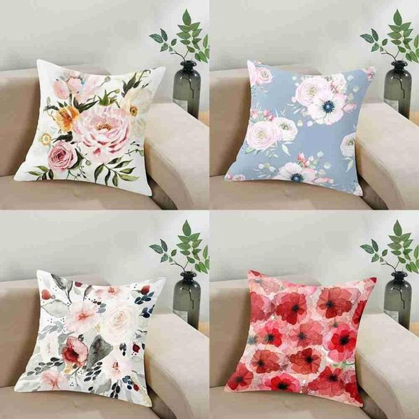 

cushion/decorative pillow 1pcs vintage rose series cover home sofa back cushion throw case flower pillowcase for bedroom office decorative