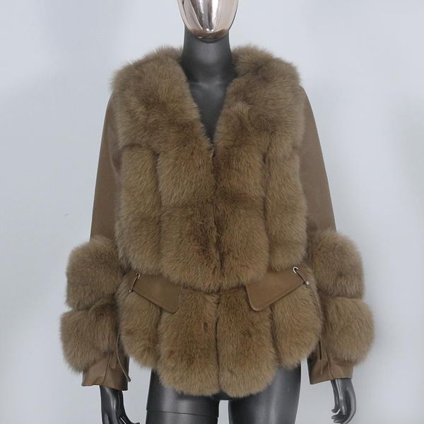 

women's fur & faux 2021 fashion real coat winter jacket women natural genuine sheepskin leather outerwear detachable streetwear, Black