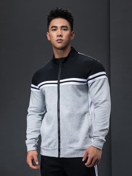 

running jackets 2021 cotton jacket winter men sport slim fit sweatshirt tennis training jersey windproof coat sportswear zipper, Black;red