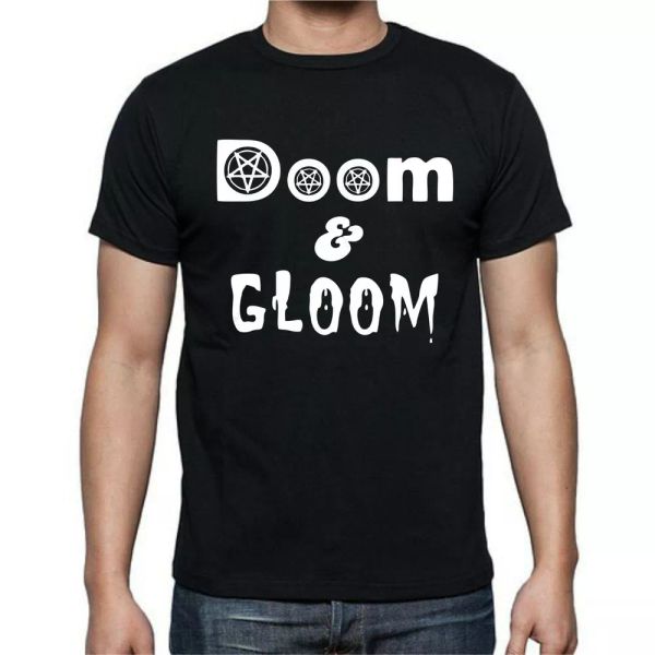 

doom and gloom destroy sad anon anonymous funny t-shirt tee, White;black