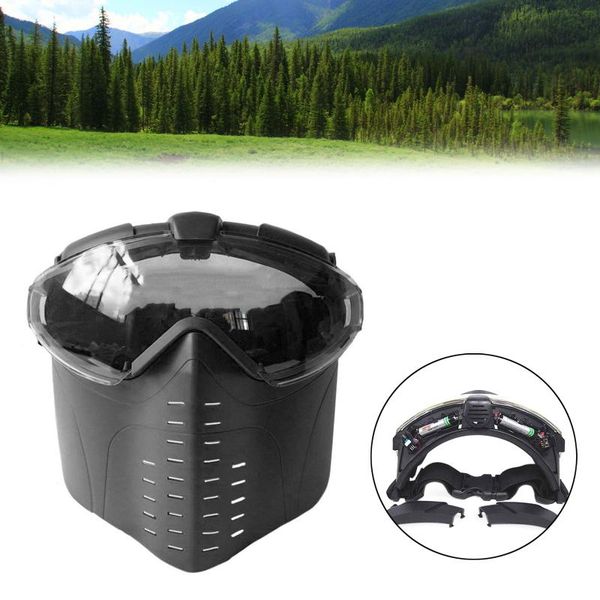 

cycling helmets goggle military full face tactical mask with fan hunting safety