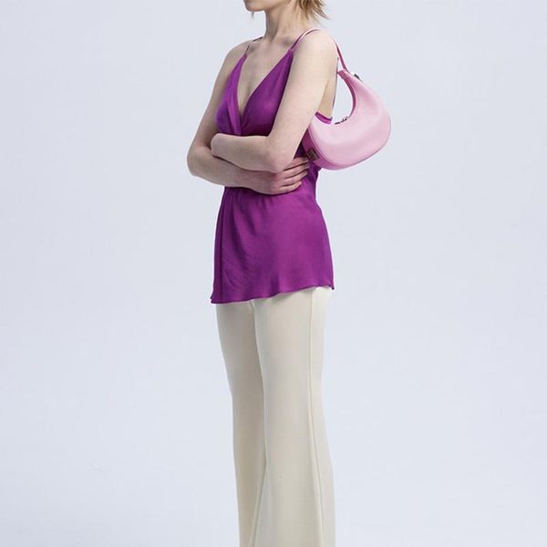 

evening bags real leather semicircle totes cow shoulder small size round