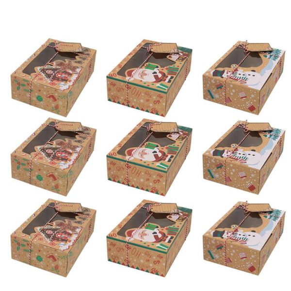 

gift wrap 1 set kraft paper packing boxes gingerbread european style