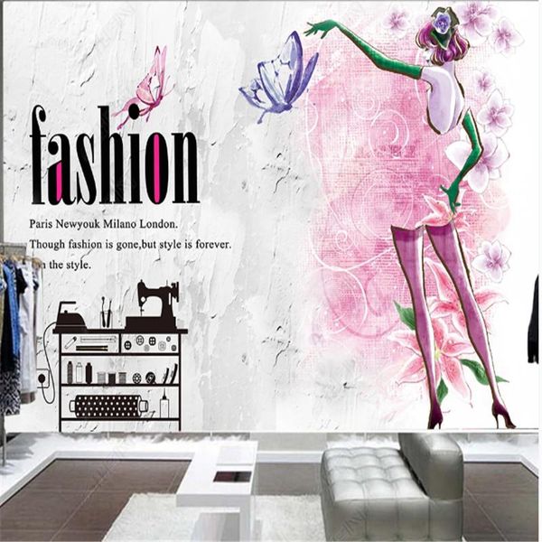 

wallpapers fashion retro style industrial decoration wallpaper cosmetics clothing store background wall paper mural papel de parede 3d