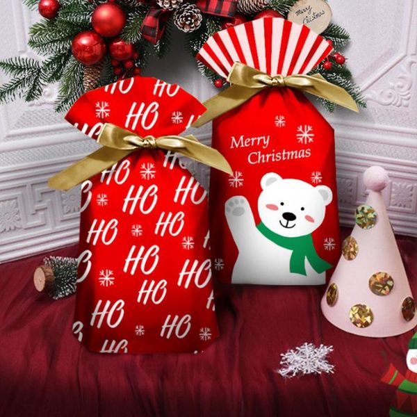 

christmas decorations 10 pcs santa gift bag candy snowflake crisp drawstring merry for home