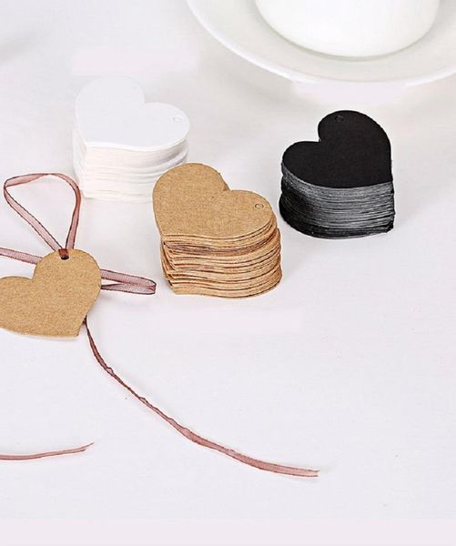 

50pcs 4.5x4cm heart shape kraft paper cards gift tag price note for diy festival blessing birthday wedding party supplies greeting