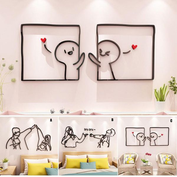

acrylic 3d art wall sticker bed room home decor self-adhesive washable a1 stickers