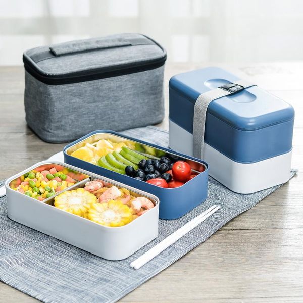 

dinnerware sets japanese bento lunch box container warm portable catering sushi salad fiambreras para comida tableware de50fh