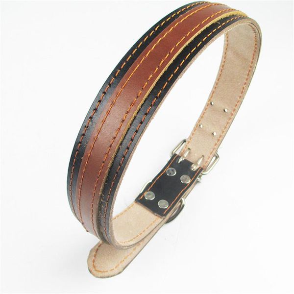 

fashion pu leather dog collar corium comfort double layer suture pet for medium and big supplies accessories collars & leashes