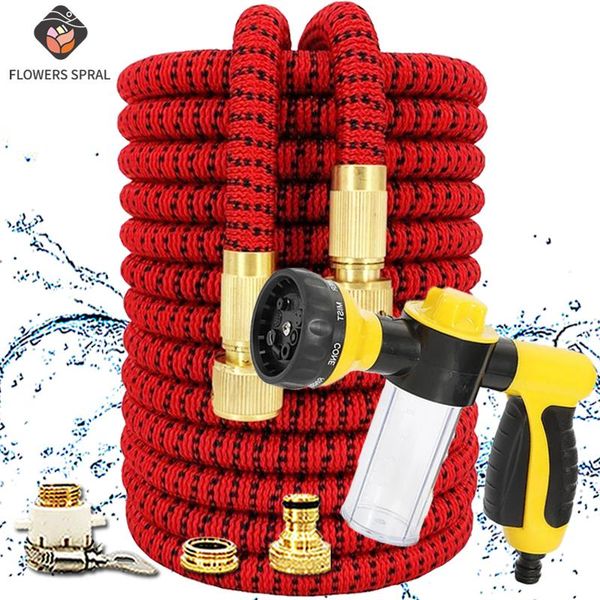 

watering equipments garden hose set foam pot car wash power sprinkler plastic gardening supplies high pressure washer water gun