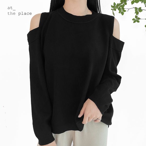 

Ladies 2021-hollow spring out beige black loose plus size sexy sweaters a25, White;black