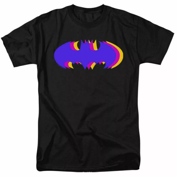 

Batman Tri Color Bat Symbol T Shirt Licensed Comic Book Tee Black, White;black