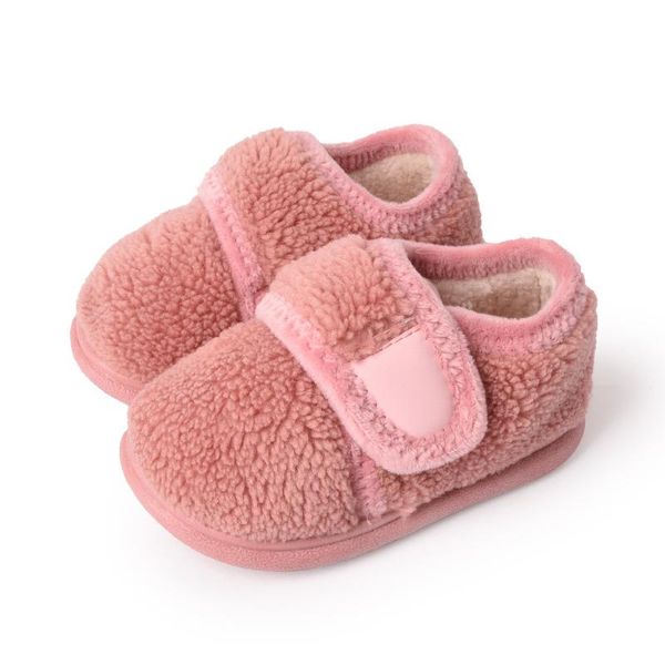 

slipper kids shoes autumn winter soft sole baby boys girls wool indoor home anti-slip little children slippers csh1154, Black;grey
