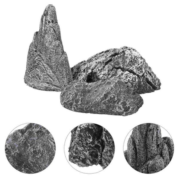 

decorations 3pcs simulated landscape stones fish tank rockery