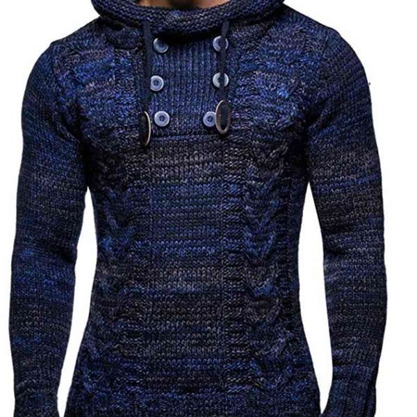 

men's fashion sweaters stand collar drawstring hooded casual pullover, White;black