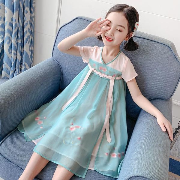 

baby girls dress 2021 national style princess flower embroidery kids dresses for girl summer wedding party clothing girl's, Red;yellow