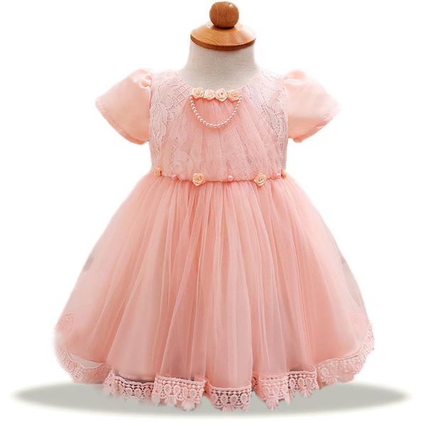 

baby girl clothes born lace flower princess dresses pink champagne bridesmaid dress vestidos pricesa recien nacido girl's, Red;yellow