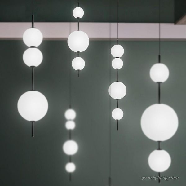 

pendant lamps modern simple led restaurant kitchen hanging light fixture cafe bar bedroom dining room glass ball lights