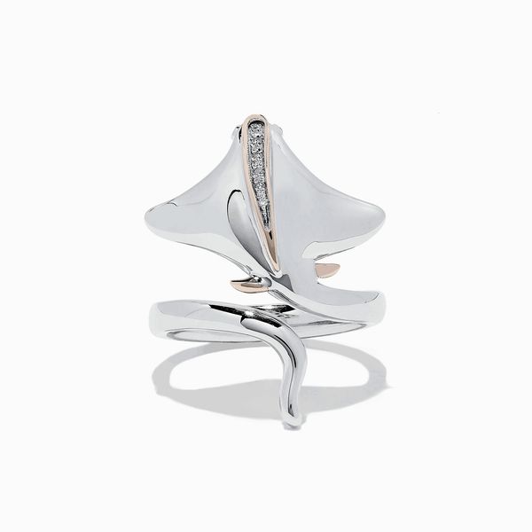 Choucong Ins Top Verkauf Eheringe Einfacher Modeschmuck 925 Sterling Silber Roségoldfüllung Doppelte Farbe CZ Kristall Teufelsfisch Eternity Damen Offener Verstellbarer Ring