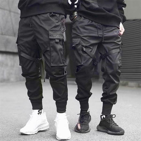 Harajuku Mode Bänder Harem Jogger männer Cargo Hosen Streetwear Casual Taschen Track Hosen Männliche Hip-Hop-Hose 220108