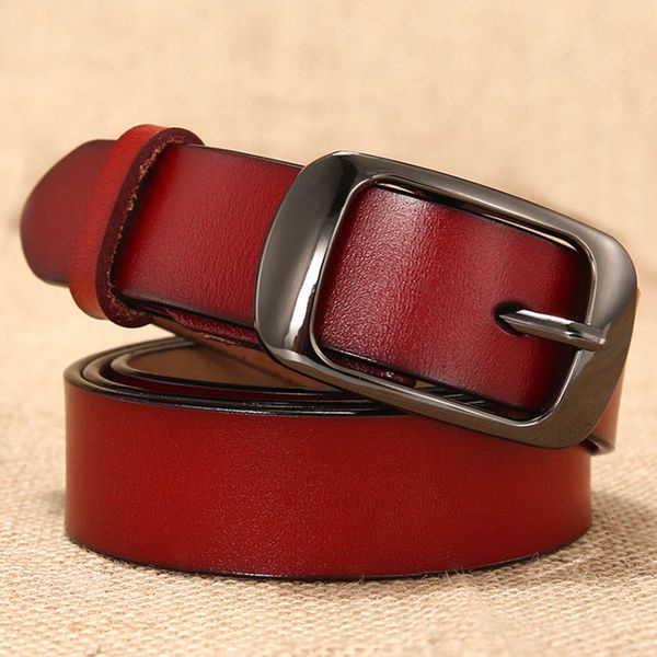 

belt pure cow leather belt, women's pin buckle, Black;brown